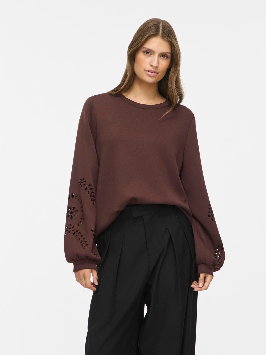 VISANDY Sweatshirt - Coffee Bean - VERO MODA & VILA Bergvik